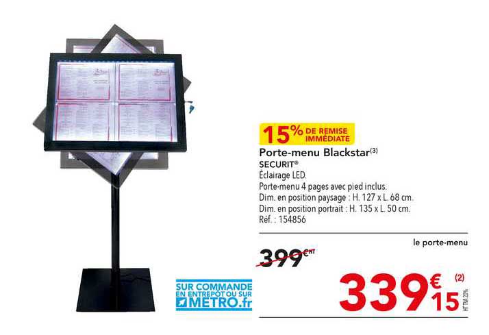 porte-menu blackstar securit