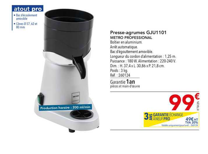 presse-agrumes gju1101 metro professional