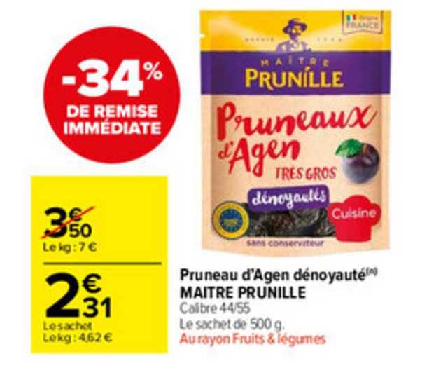 pruneau d'agen dénoyauté maître prunille