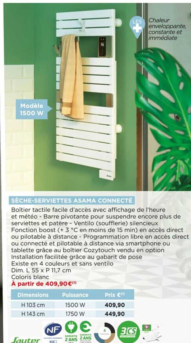 sèche-serviettes asama connecté sauter