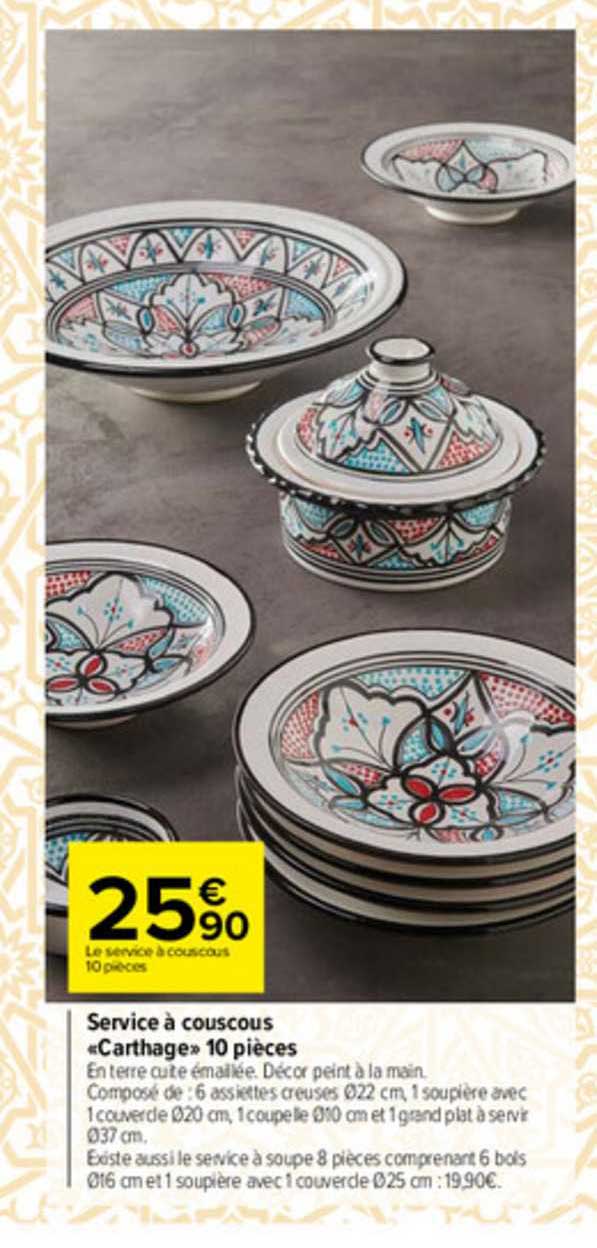 service à couscous "carthage" 10 pièces