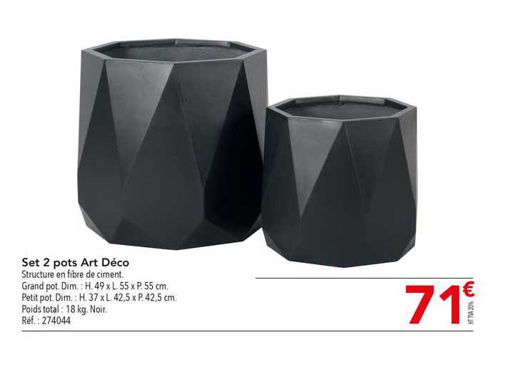 Set 2 Pots Art Déco