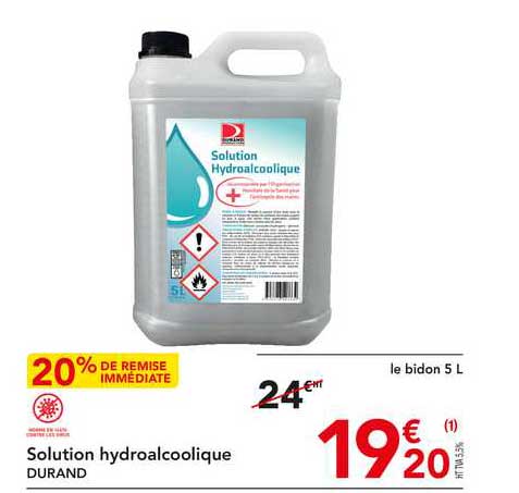 solution hydroalcoolique durand