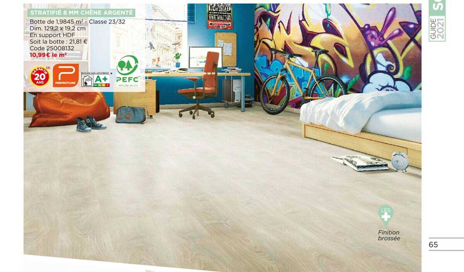 stratifié 8 mm chêne argenté