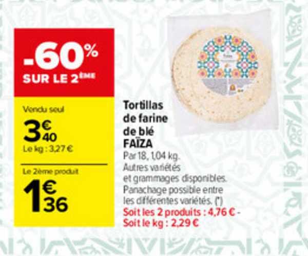 tortillas de farine de blé faïza