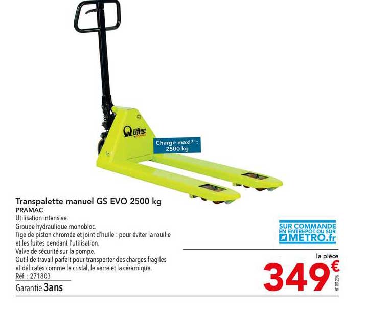 Transpalette Manuel Gs Evo 2500 Kg Pramac