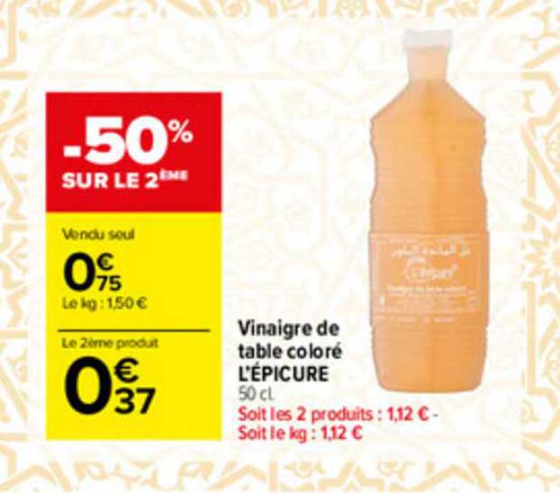 vinaigre de table coloré l'épicure