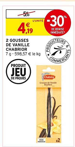 2 gousses de vanille charbior