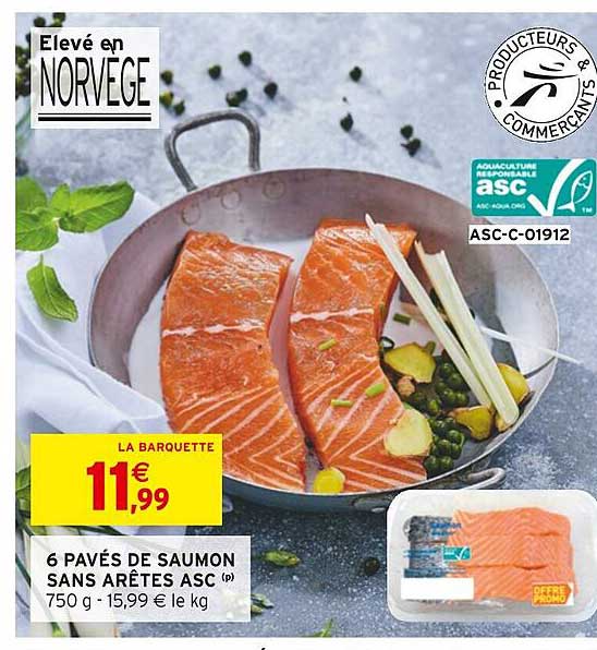 6 pavés de saumon sans arêtes asc