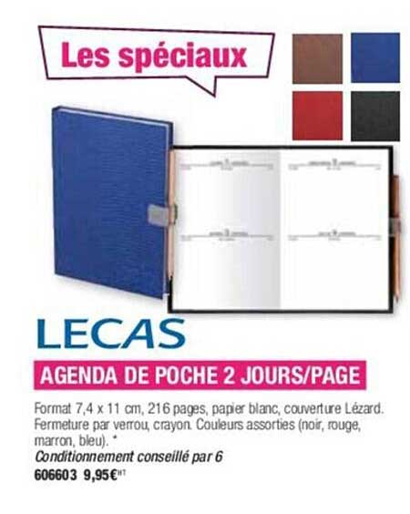 agenda de poche 2 jours - page lecas