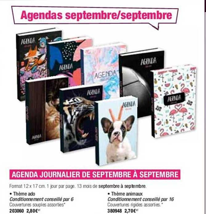 Agenda Journalier De Septembre à Septembre