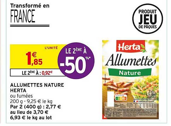 Allumettes Nature Herta