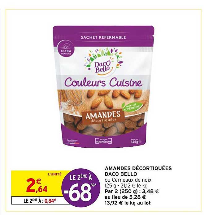 amandes décortiquées daco bello