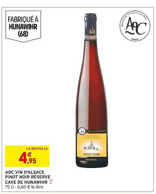 aoc vin d'alsace pinot noir réserve cave de hunawihr