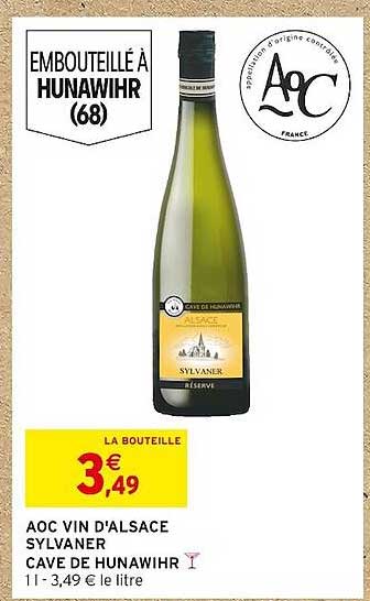 aoc vin d'alsace sylvaner cave de hunawihr