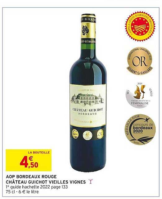 aop bordeaux rouge château guichot vieilles vignes