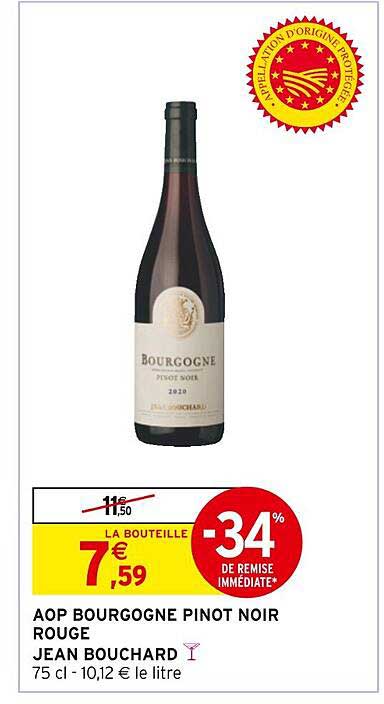 aop bourgogne pinot noir rouge jean bouchard