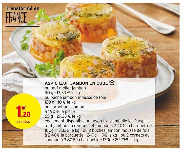 aspic œuf jambon en cube