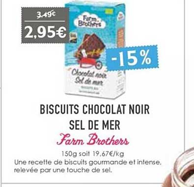 Biscuits Chocolat Noir Sel De Mer Farm Brothers