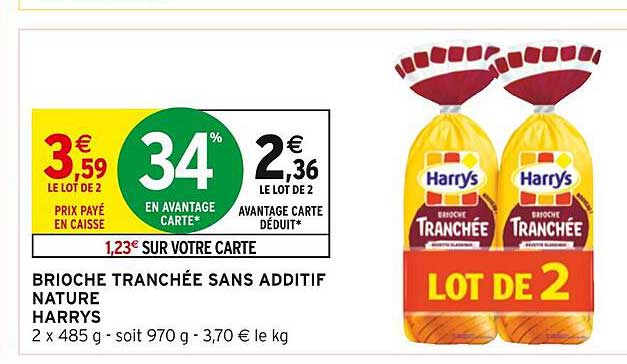 brioche tranchée sans additif nature harrys