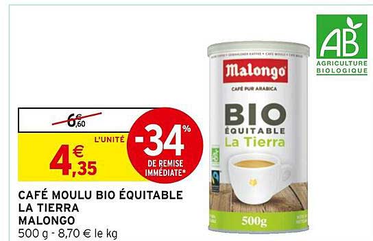 café moulu bio équitable la tierra malongo