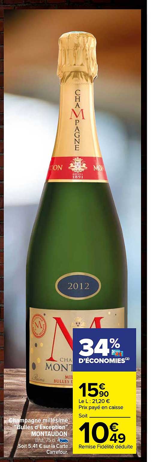champagne millésimé "bulles d'exception" montaudon