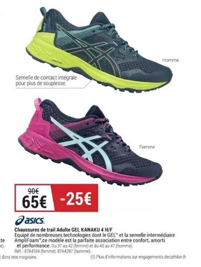 chaussures de trail adulte gel kanaku 4 h-f asics