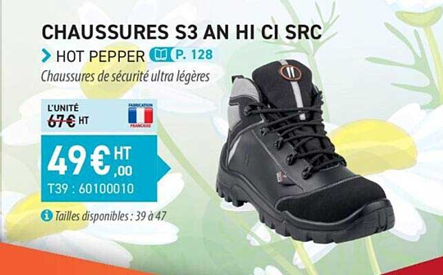 chaussures s3 an hi ci src - hot pepper