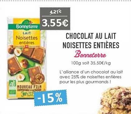 Chocolat Au Lait Noisettes Entières Bonneterre