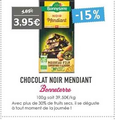 chocolat noir mendiant bonneterre