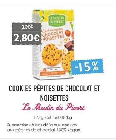 cookies pépites de chocolat et noisettes le moulin du pivert