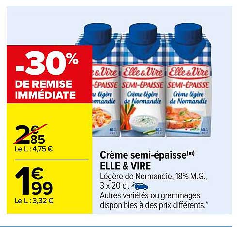 crème semi-épaisse elle & vire