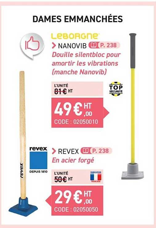dames emmanchées leborgne nanovib, revex