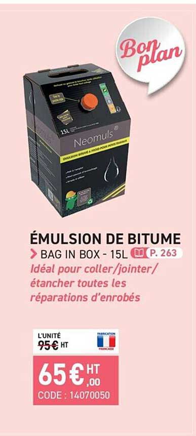 émulsion De Bitume - Bag In Box - 15l