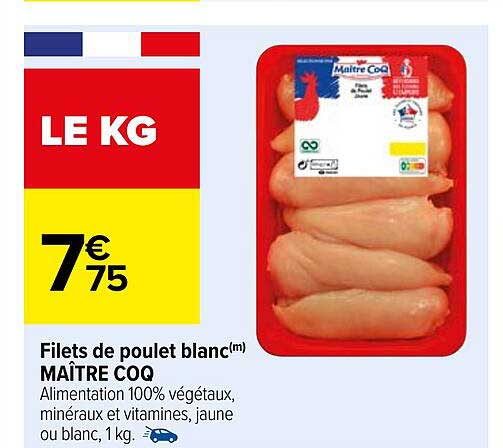 filets de poulet blanc maître coq