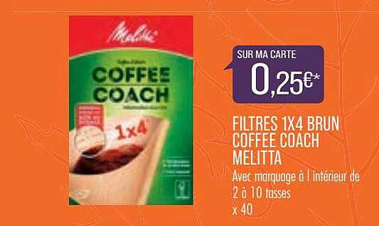 Filtres 1x4 Brun Coffee Coach Melitta
