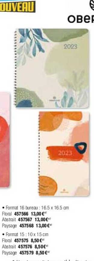 format 16 bureau, format 10 x 15 cm