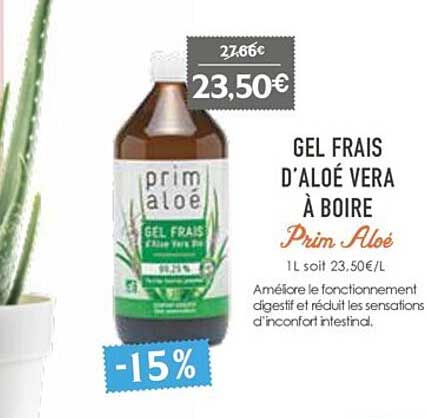gel frais d'aloé vera à boire prim aloé