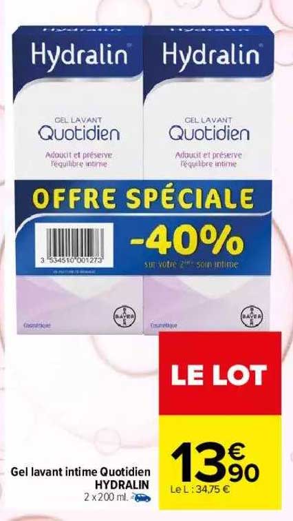 gel lavant intime quotidien hydralin