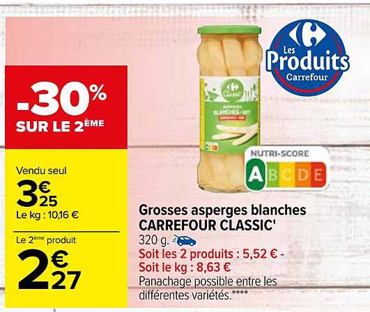 grosses asperges blanches carrefour classic'