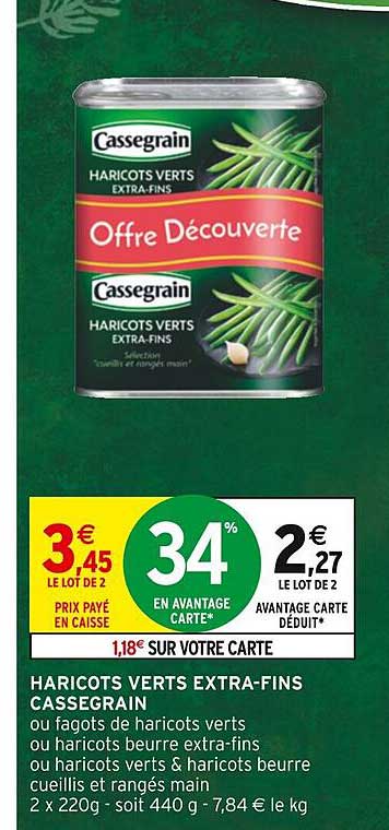 haricots verts extra-fins cassegrain