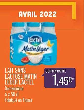 Lait Sans Lactose Matin Léger Lactel