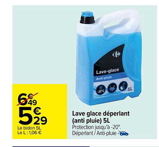 lave glace déperlant (anti pluie) 5 l
