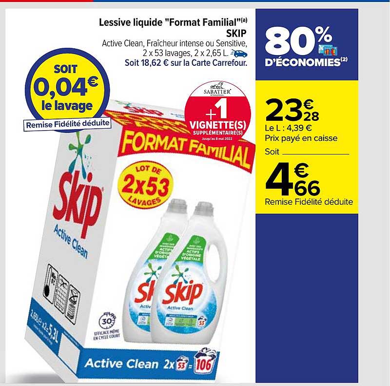 lessive liquide "format familial" skip