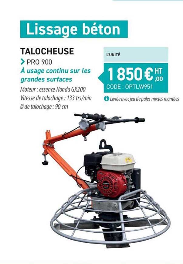 lissage béton talocheuse pro 900