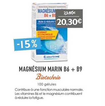 Magnésium Marin B6 + B9 Biotechnie
