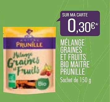 mélange graines et fruits bio maître prunille