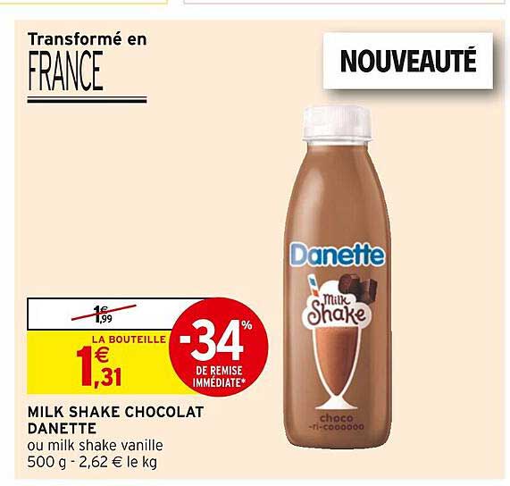 milk shake chocolat danette