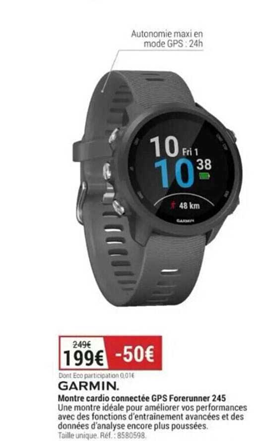 montre cadio connectée gps forerunner 245 garmin