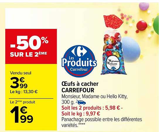 oeufs à cacher carrefour